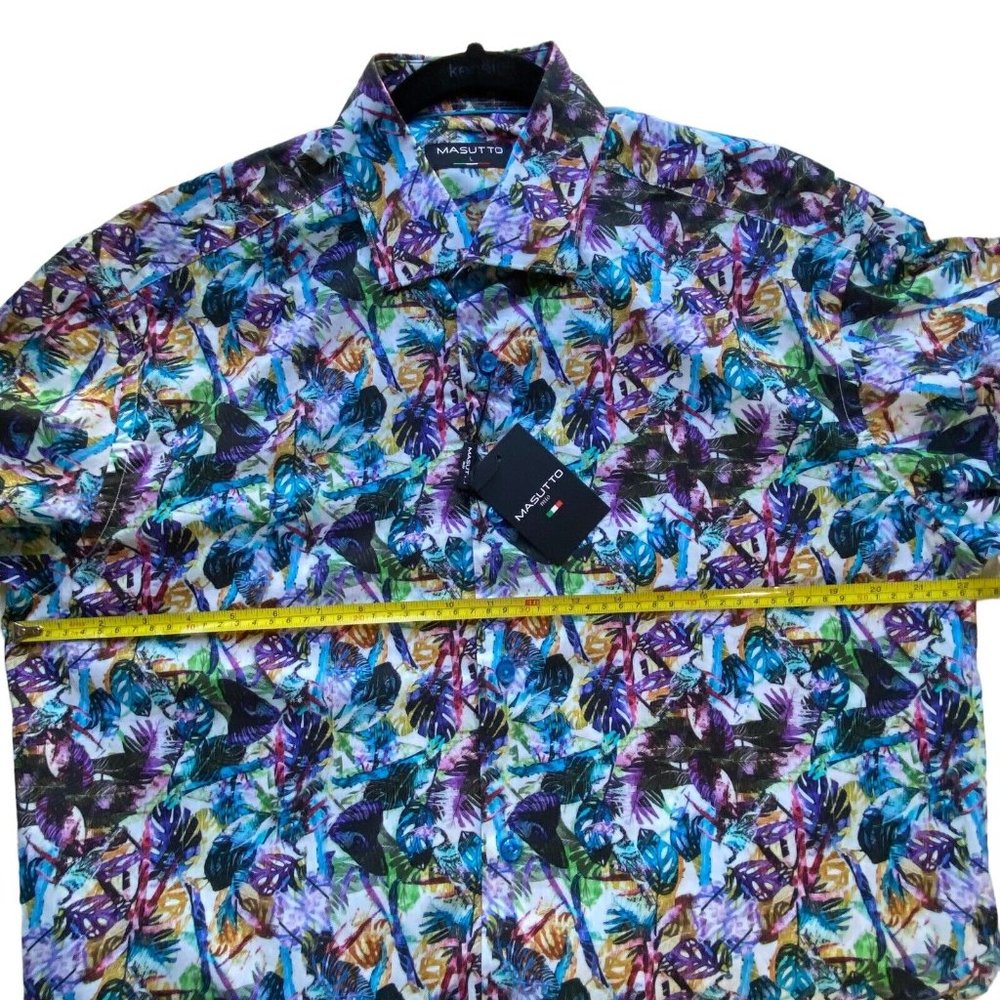 Masutto Mio Mens Santiago /06 Button Up Long Sleeve Shirt Multicolor Size Large - Picture 7 of 12